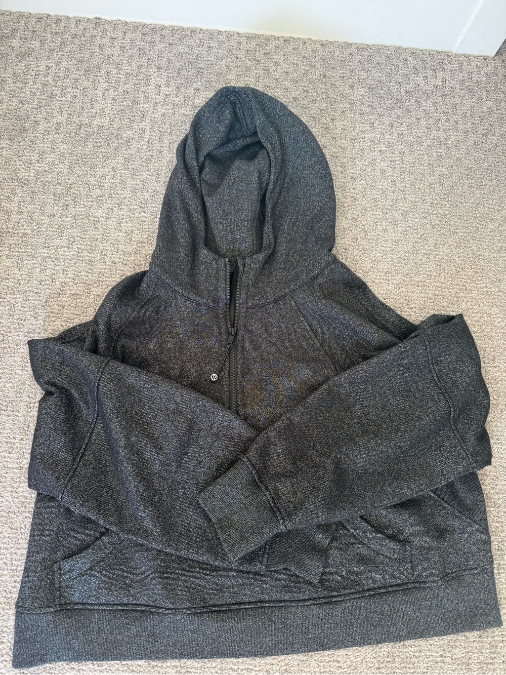 lululemon athletica Women's Sparkle Gray Hooded Half-Zip Sweatshirt